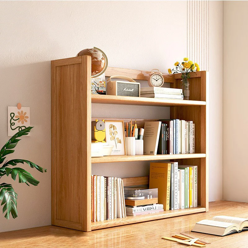 Contemporary Scandinavian Rectangular Nan Bamboo Medium-Density Fiberboard Storage Bookshelf 2/3-Tier 1-Drawer For Bedroom & Study