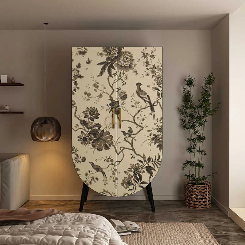 Traditional Vintage Rectangular Multi-Layer Solid Wood Panel Solid Wood Eco-Friendly Board Solid Wood Storage Cabinet 1-Drawer For Bedroom