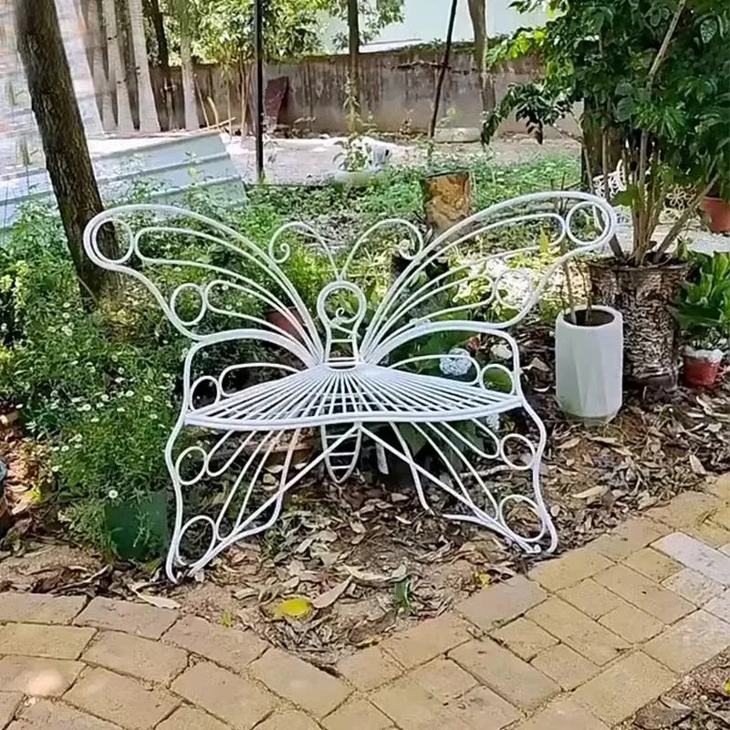 Modern Minimalist Butterfly-Shaped Iron Lounge Chair Backrest For Garden