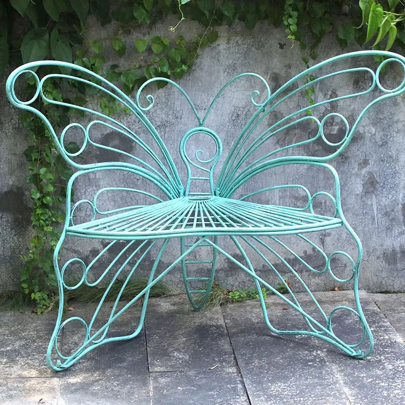 Modern Minimalist Butterfly-Shaped Iron Lounge Chair Backrest For Garden