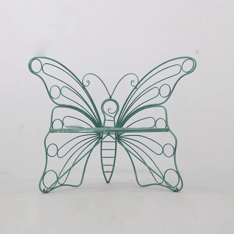 Modern Minimalist Butterfly-Shaped Iron Lounge Chair Backrest For Garden