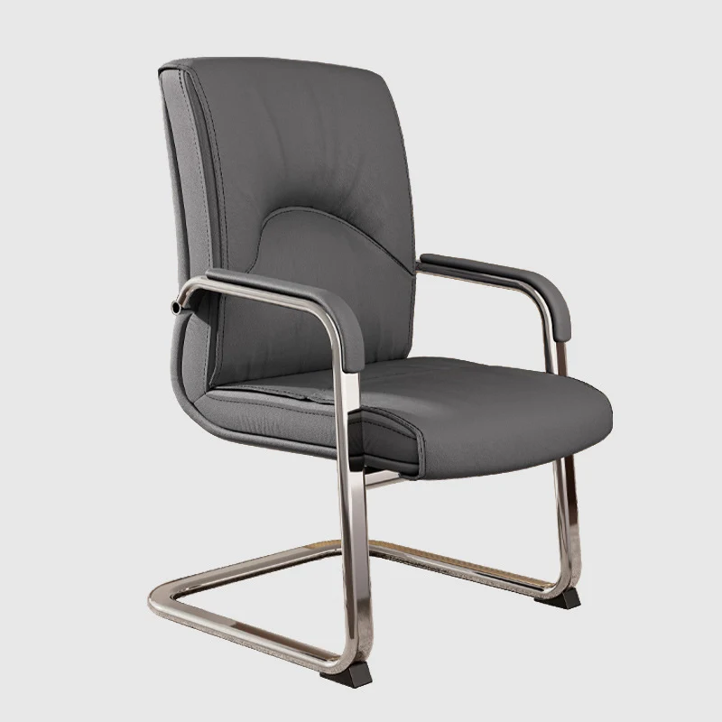 Modern Minimalist Rectangular Bow-Shaped Mesh Fabric Microfiber Leather Solid Wood PP Steel Desk Chair Backrest Armrest For Home Office