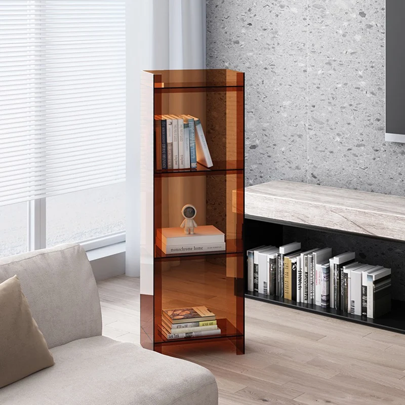 Modern Minimalist Square Rectangular Acrylic Display Rack 4/5-Tier For Living Room