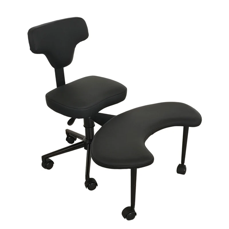 Modern Minimalist Non-Standard Shape PU Leather Sponge Multi-Layer Board Iron Plastic Desk Chair Backrest Adjustable Height Movable For Home Office