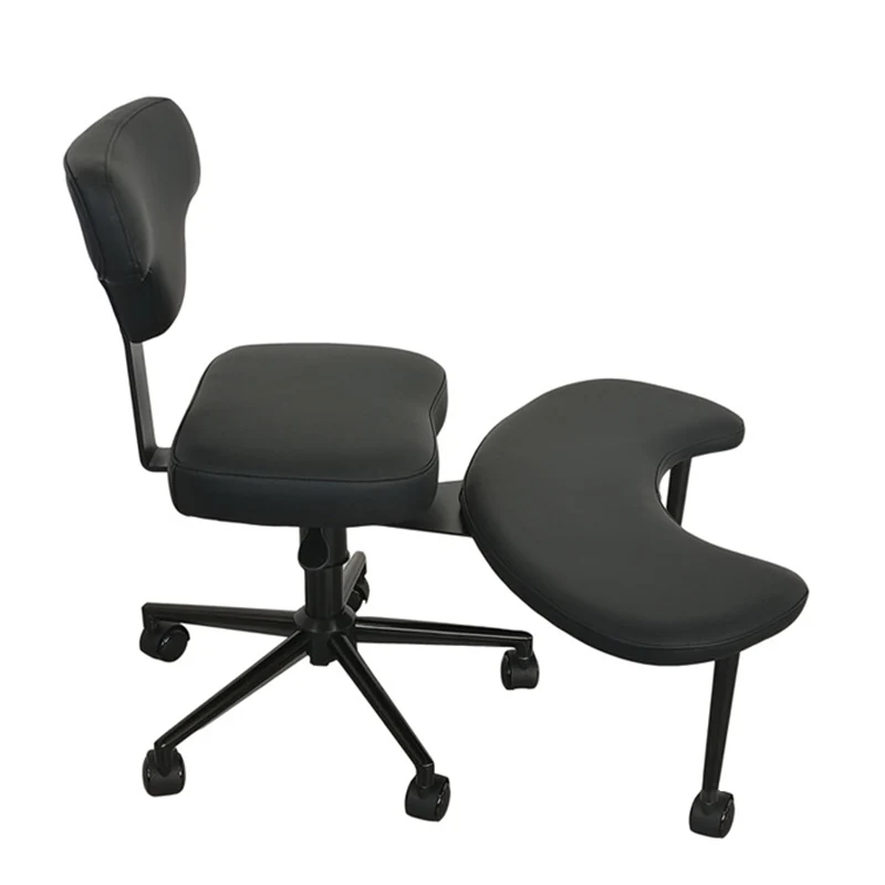 Modern Minimalist Non-Standard Shape PU Leather Sponge Multi-Layer Board Iron Plastic Desk Chair Backrest Adjustable Height Movable For Home Office