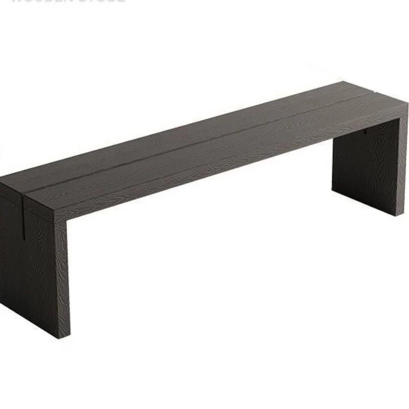 Traditional Chinese Solid Pine V-Shaped Rectangular Sofa Bench For Living Room