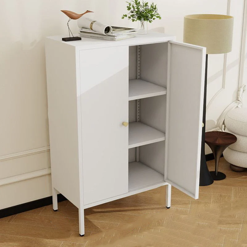 Traditional Chinese PC Sun Panel Cold Rolled Steel Arched Textured Rectangular Storage Cabinet 3-Tier For Living Room