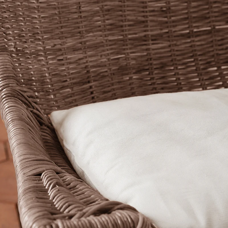 Contemporary Scandinavian Indonesian Rattan Weaving Lounge Chair - Back Chair With Handwoven Texture For Living Room