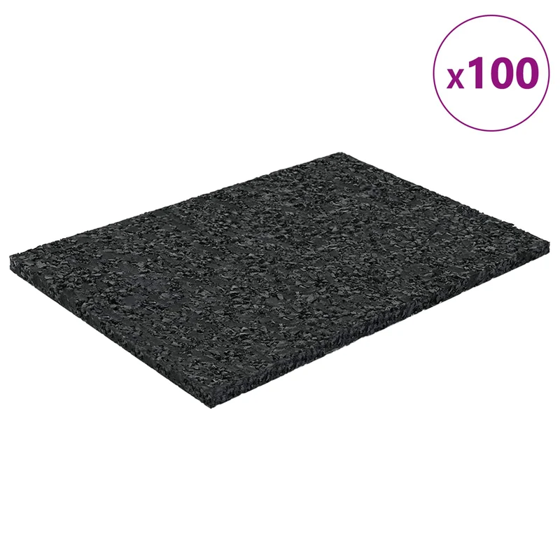 Tapete de Pátio em Granulado de Borracha Preto 6 x 9 x 0,3 cm