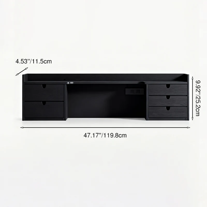 Sleek Black Vanity Storage Shelf - Organized Beauty Storage Rack 5-Drawer For Bedroom