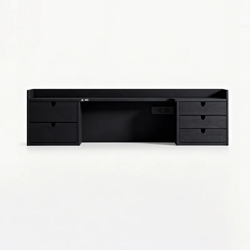 Sleek Black Vanity Storage Shelf - Organized Beauty Storage Rack 5-Drawer For Bedroom