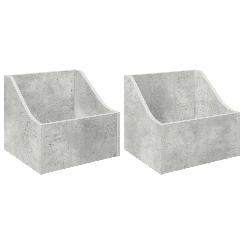 Caixa de Discos LP 2 unid. Cinzento Cimento 37 x 33 x 32 cm