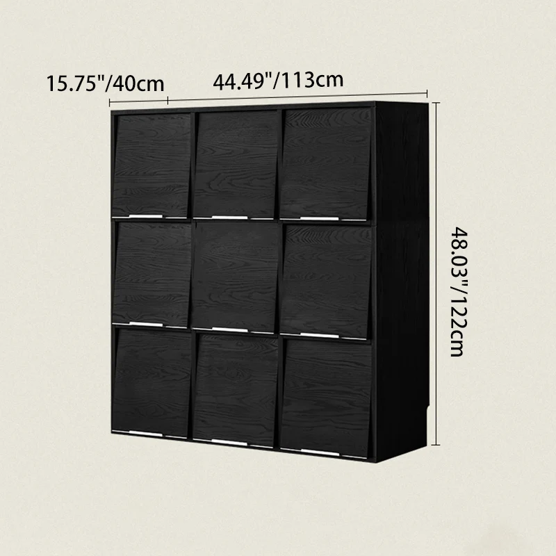 Modern Minimalist Flip-Up Door Storage Cabinet - Multi-Layer Solid Wood, Floor-Standing Organizer For Living Room