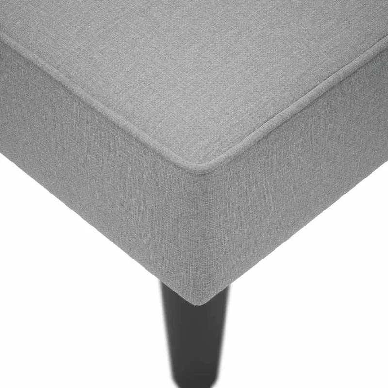 Chaise lounge com apoio de braço direito em tecido cinzento claro