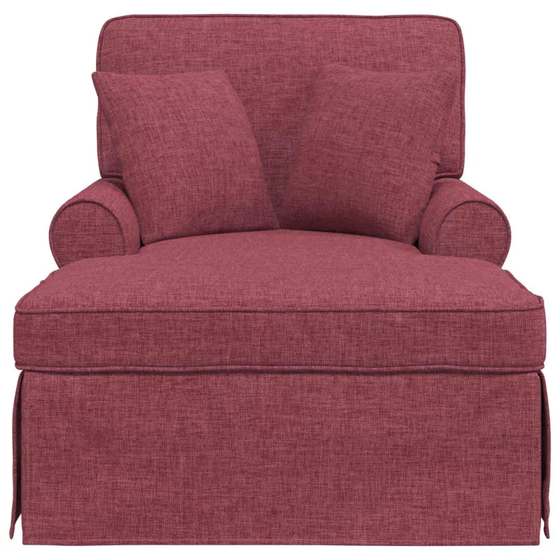 Chaise Lounge com Saia 3 unid. Vinho Vermelho tecido