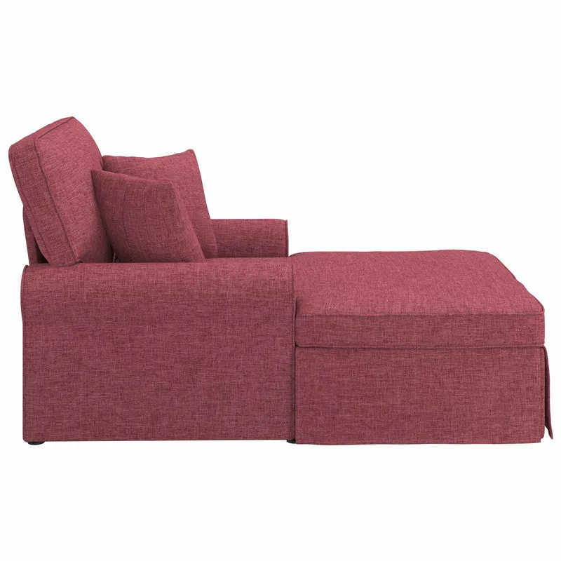 Chaise Lounge com Saia 3 unid. Vinho Vermelho tecido