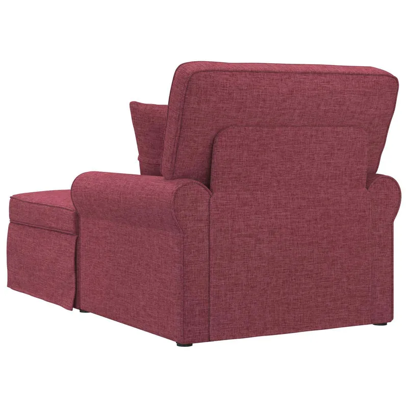Chaise Lounge com Saia 3 unid. Vinho Vermelho tecido