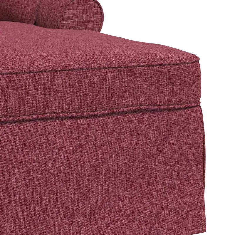 Chaise Lounge com Saia 3 unid. Vinho Vermelho tecido