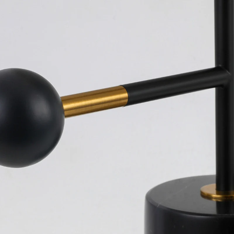 Modern Art Deco Geometric Iron Marble 1-Light Table Lamp For Study