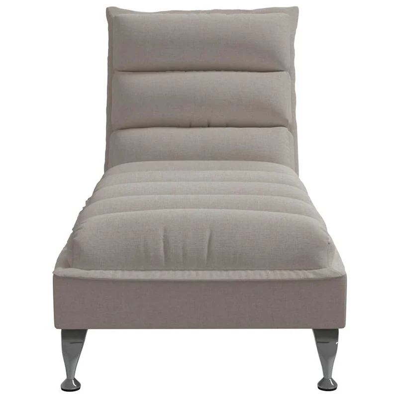 Chaise lounge com almofadões tecido cinzento-acastanhado