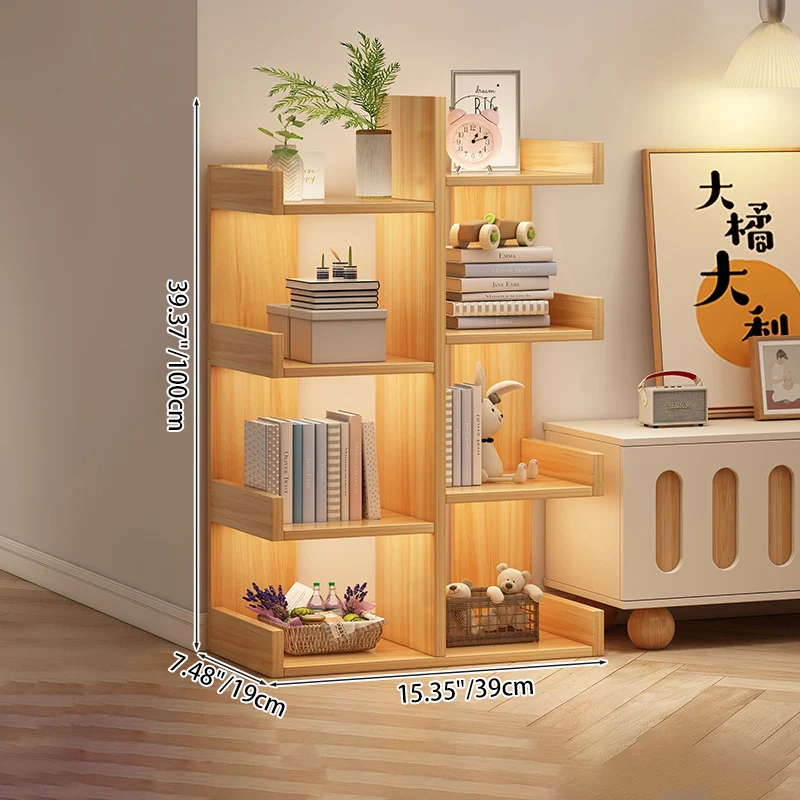 Modern Minimalist Rectangular Artificial Wood Bookshelf 4/5-Tier For Living Room