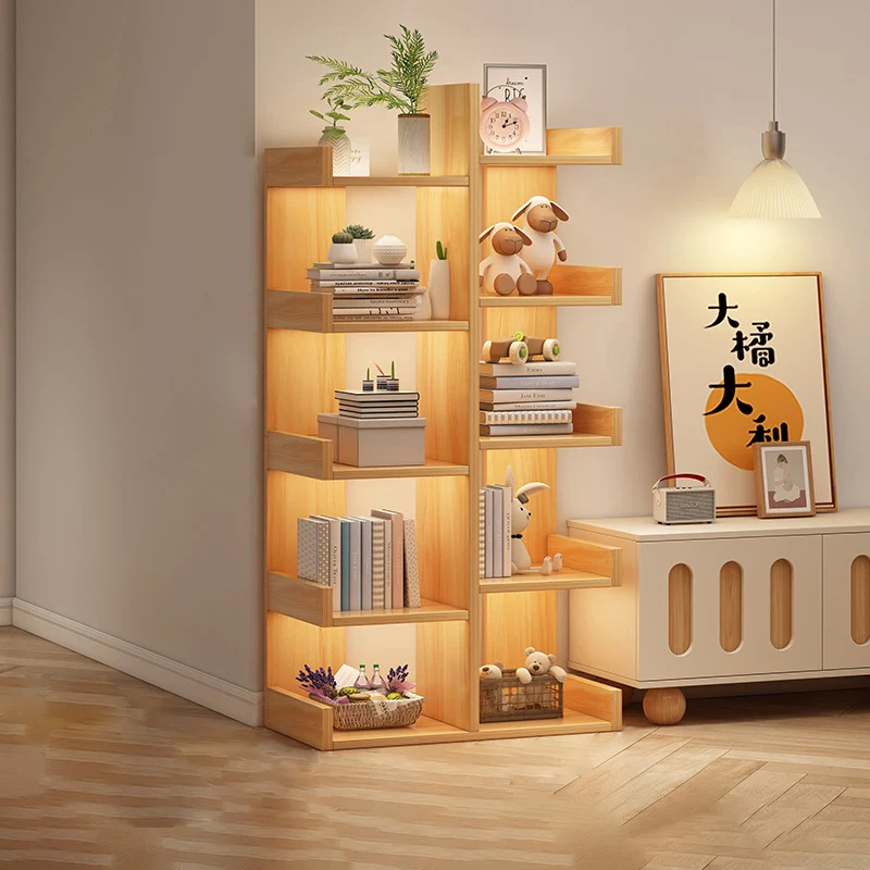 Modern Minimalist Rectangular Artificial Wood Bookshelf 4/5-Tier For Living Room