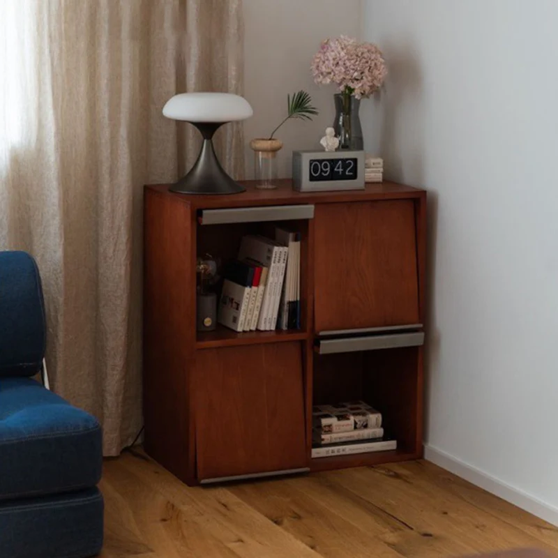 Traditional Vintage Rectangular Pine Wood Plywood Stainless Steel Storage Cabinet 4/6-Cabinet For Study