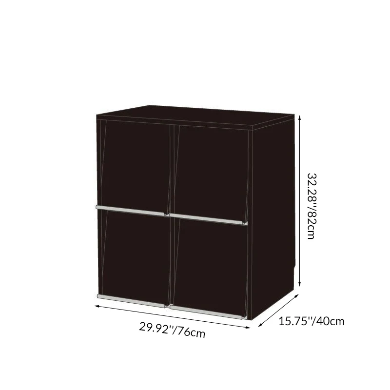 Traditional Vintage Rectangular Pine Wood Plywood Stainless Steel Storage Cabinet 4/6-Cabinet For Study