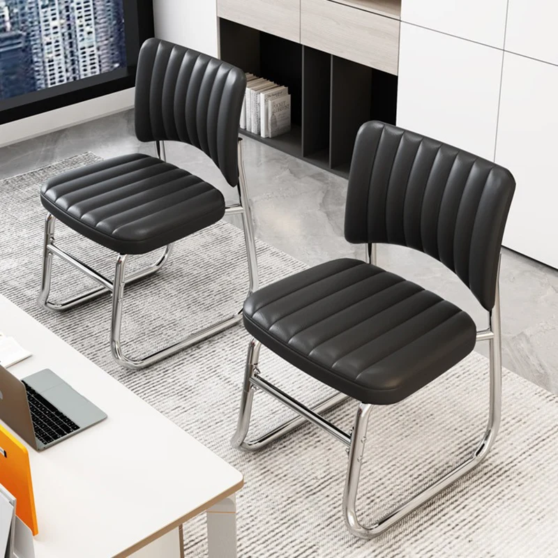 Modern Minimalist Square Iron PU Leather Sponge Desk Chair Backrest For Home Office