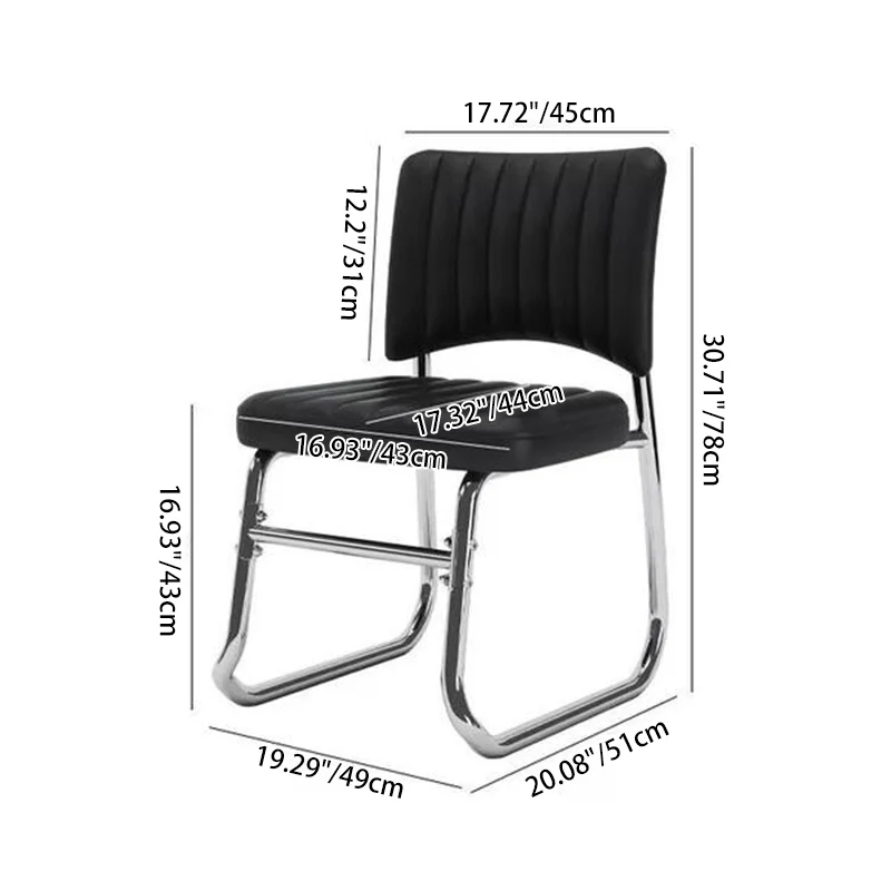 Modern Minimalist Square Iron PU Leather Sponge Desk Chair Backrest For Home Office