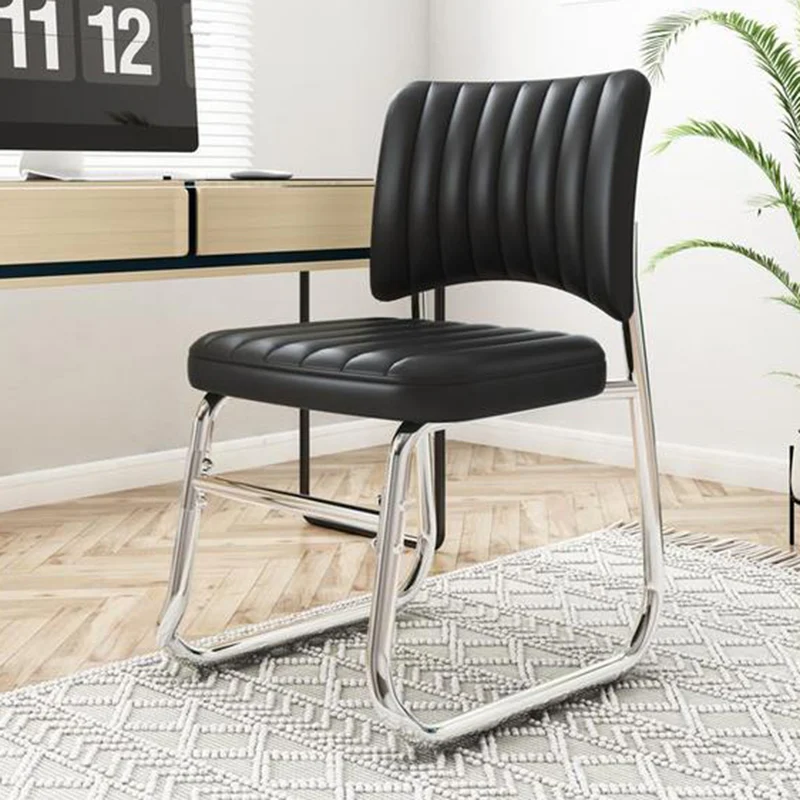 Modern Minimalist Square Iron PU Leather Sponge Desk Chair Backrest For Home Office
