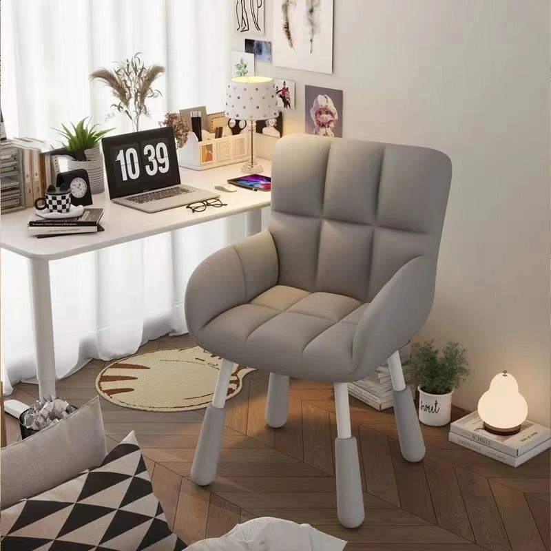 Contemporary Scandinavian Velvet PU Leather Steel Trapezoidal Square Desk Chair With Backrest For Home Office