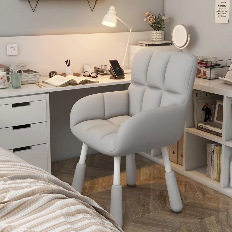 Contemporary Scandinavian Velvet PU Leather Steel Trapezoidal Square Desk Chair With Backrest For Home Office