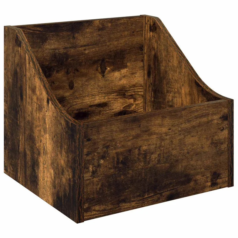 Caixa de Discos LP 2 unid. Carvalho Fumado 37 x 33 x 32 cm