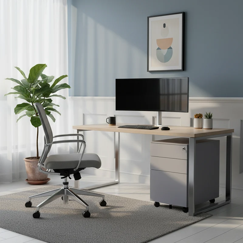 Modern Minimalist Rectangular Cold-Rolled Steel Storage Cabinet 3-Drawer Movable For Home Office