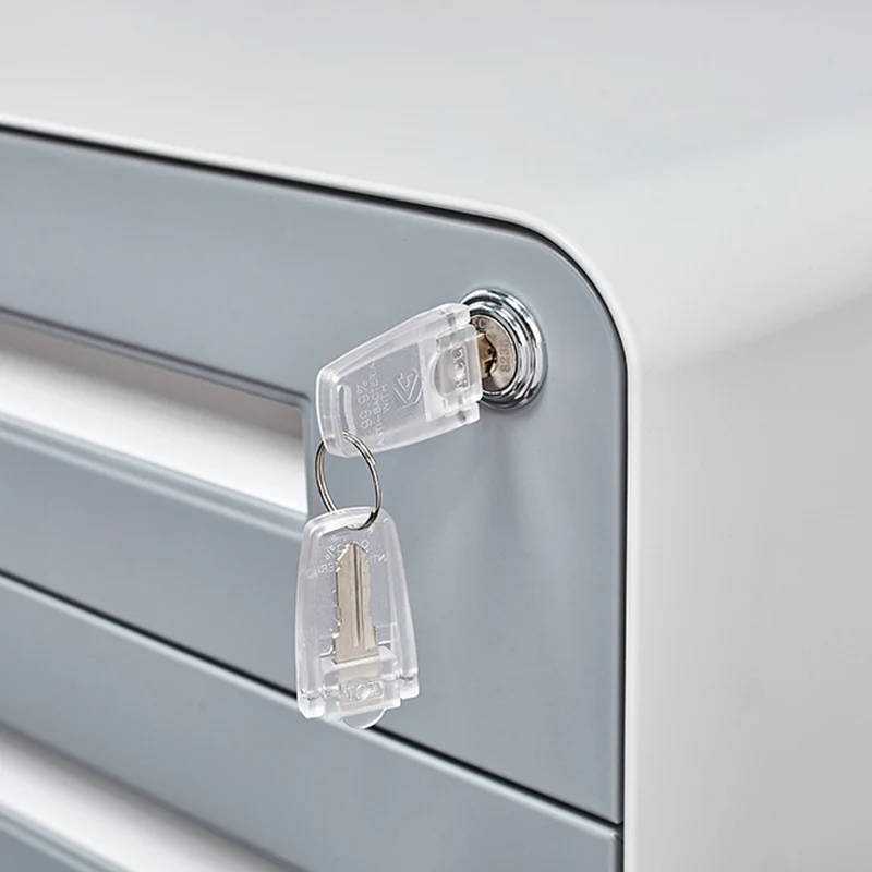 Modern Minimalist Rectangular Cold-Rolled Steel Storage Cabinet 3-Drawer Movable For Home Office