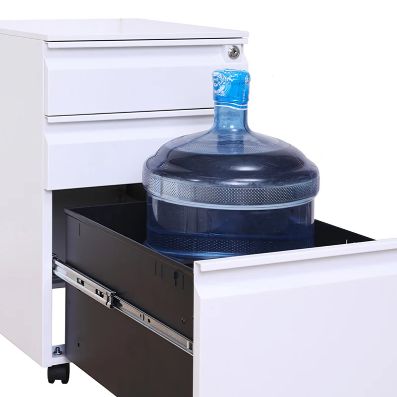 Modern Minimalist Rectangular Cold-Rolled Steel Storage Cabinet 3-Drawer Movable For Home Office