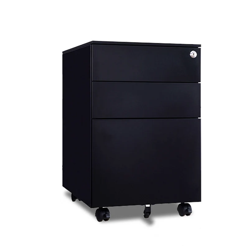 Modern Minimalist Rectangular Cold-Rolled Steel Storage Cabinet 3-Drawer Movable For Home Office