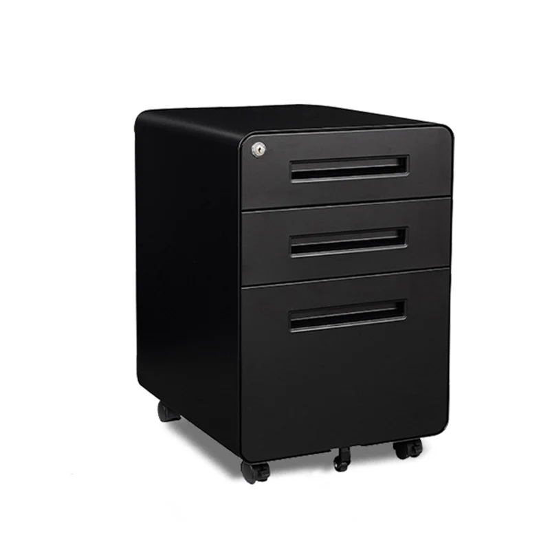 Modern Minimalist Rectangular Cold-Rolled Steel Storage Cabinet 3-Drawer Movable For Home Office