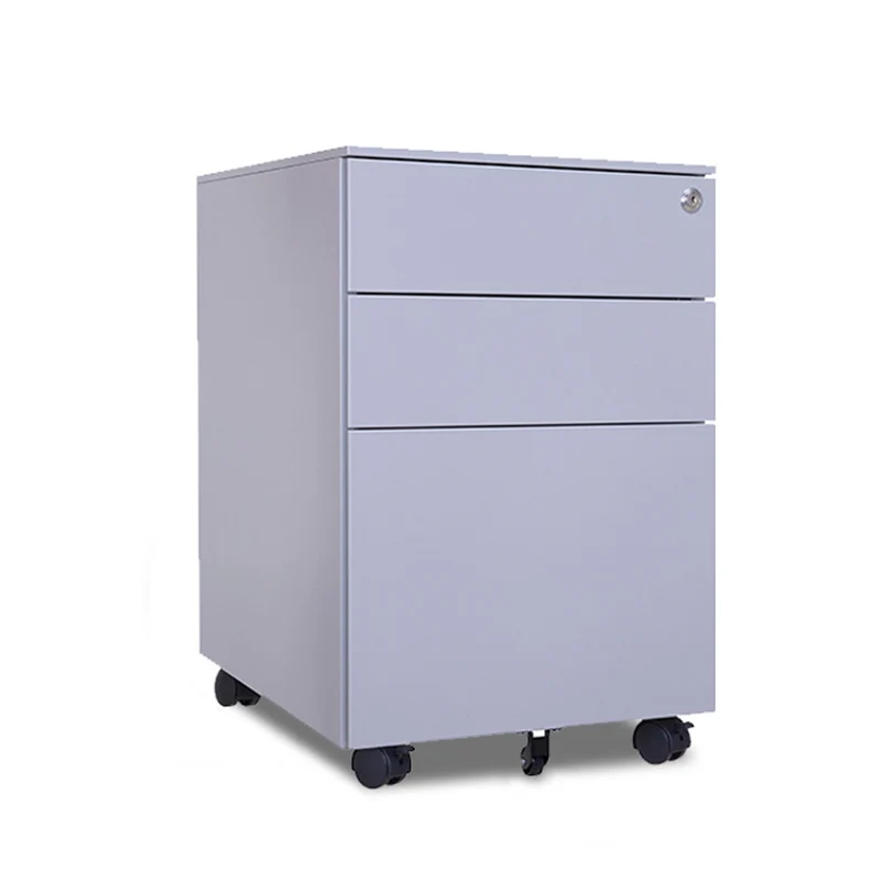 Modern Minimalist Rectangular Cold-Rolled Steel Storage Cabinet 3-Drawer Movable For Home Office