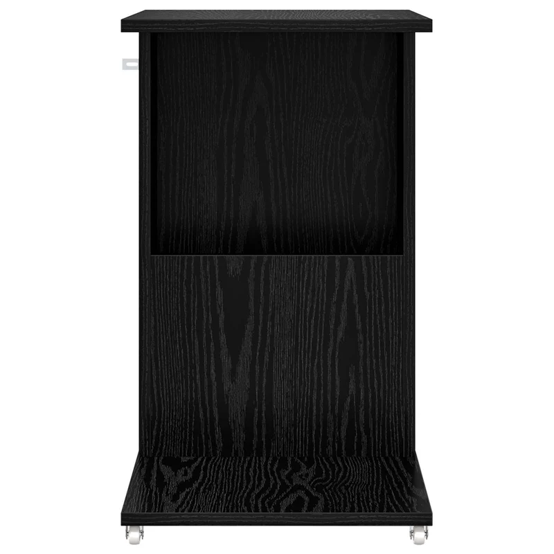Mesa Lateral com roda Carvalho Preto 40 x 35 x 60 cm