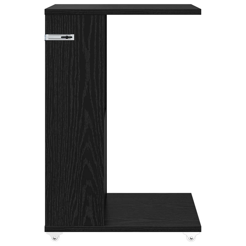 Mesa Lateral com roda Carvalho Preto 40 x 35 x 60 cm