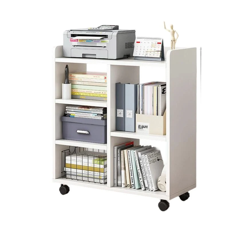 Modern Minimalist Rectangular MDF Plastic Movable Bookshelves 5-Cabinet For Study