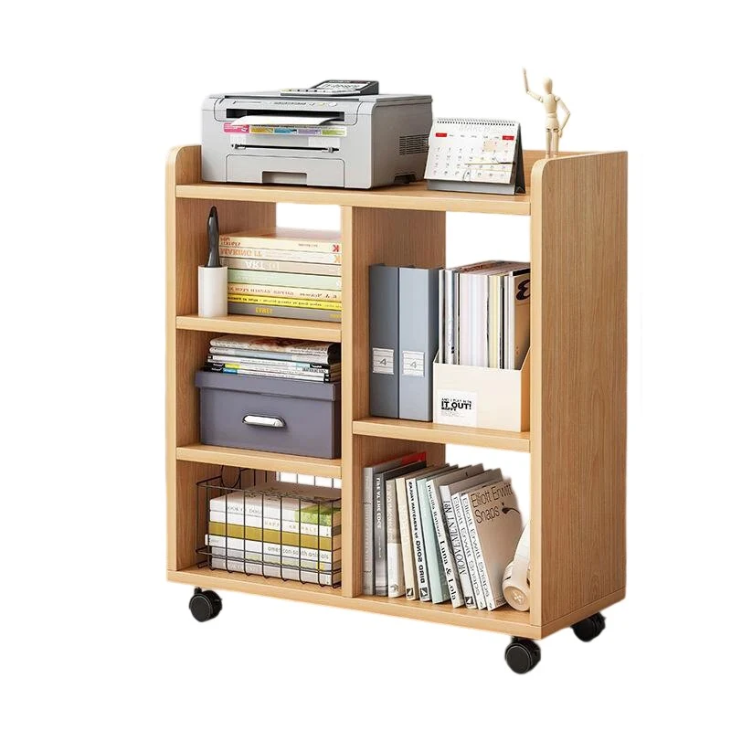 Modern Minimalist Rectangular MDF Plastic Movable Bookshelves 5-Cabinet For Study