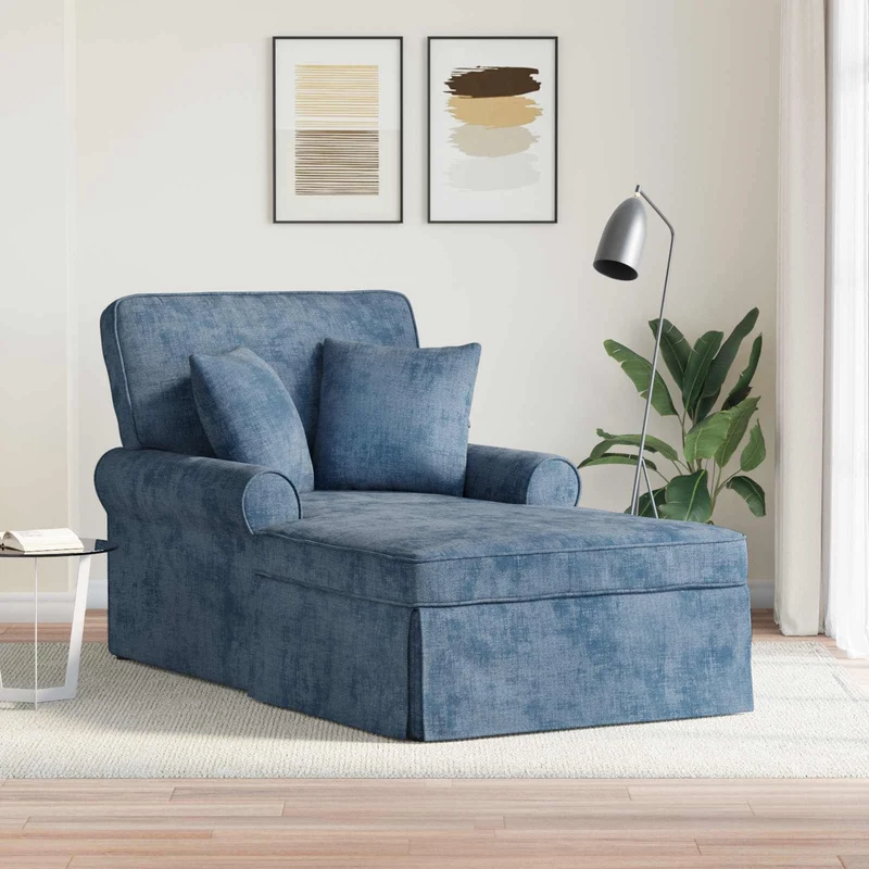 Chaise Lounge com Saia com almofada Azul 157 x 91 x 91 cm ARES