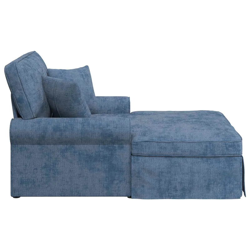 Chaise Lounge com Saia com almofada Azul 157 x 91 x 91 cm ARES