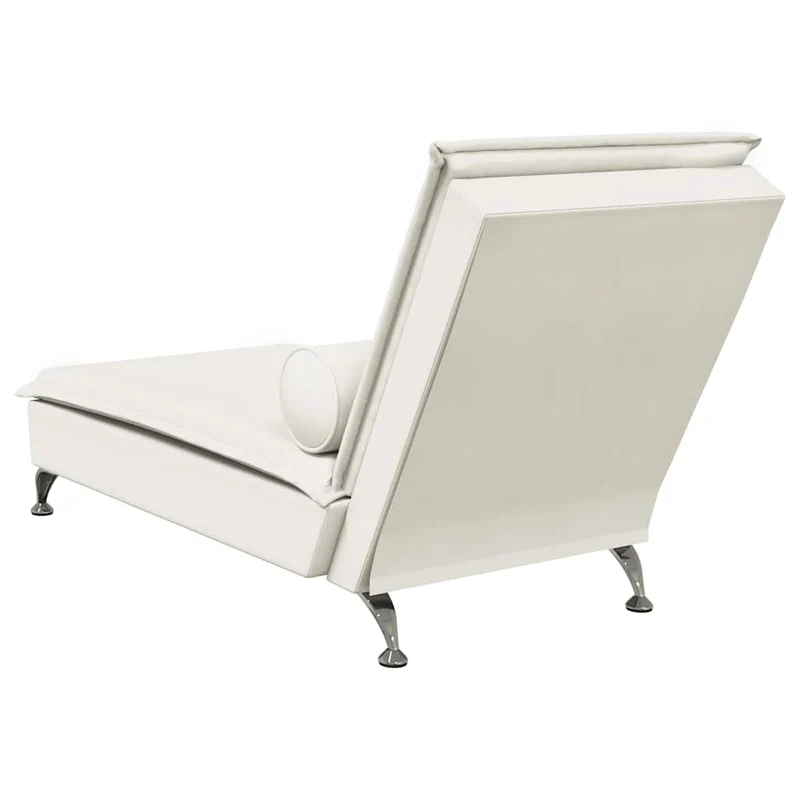 Chaise lounge de massagem com rolo veludo creme