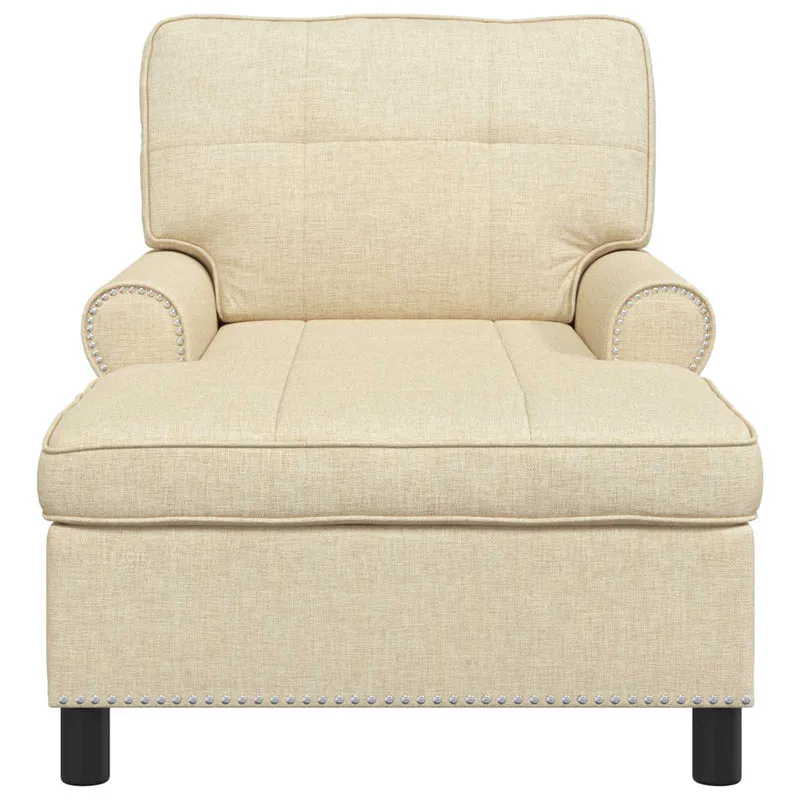 Chaise Lounge Creme tecido 91 x 157 x 91 cm