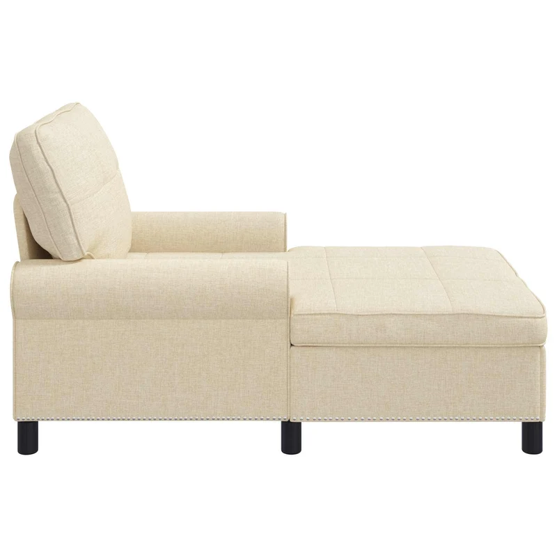 Chaise Lounge Creme tecido 91 x 157 x 91 cm