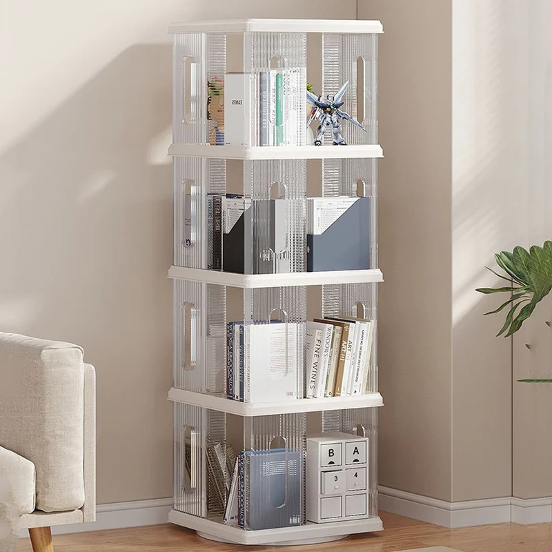 Modern Minimalist Square ABS PET Swivel Storage Cabinet 2/3/4/5-Tier For Living Room